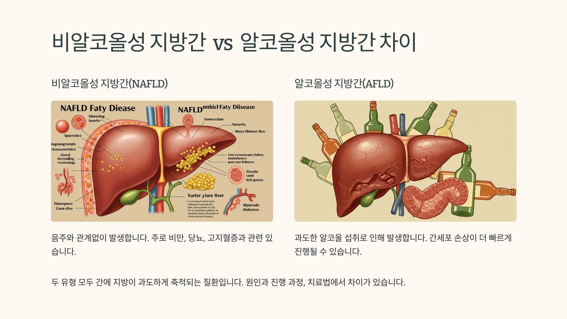 비알코올성 지방간 vs 알코올성 지방간 차이