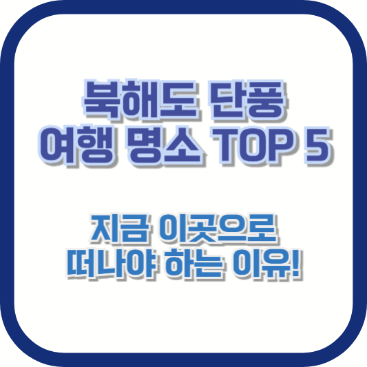 북해도 단풍 여행 명소 TOP 5: 지금 이곳으로 떠나야 하는 이유!