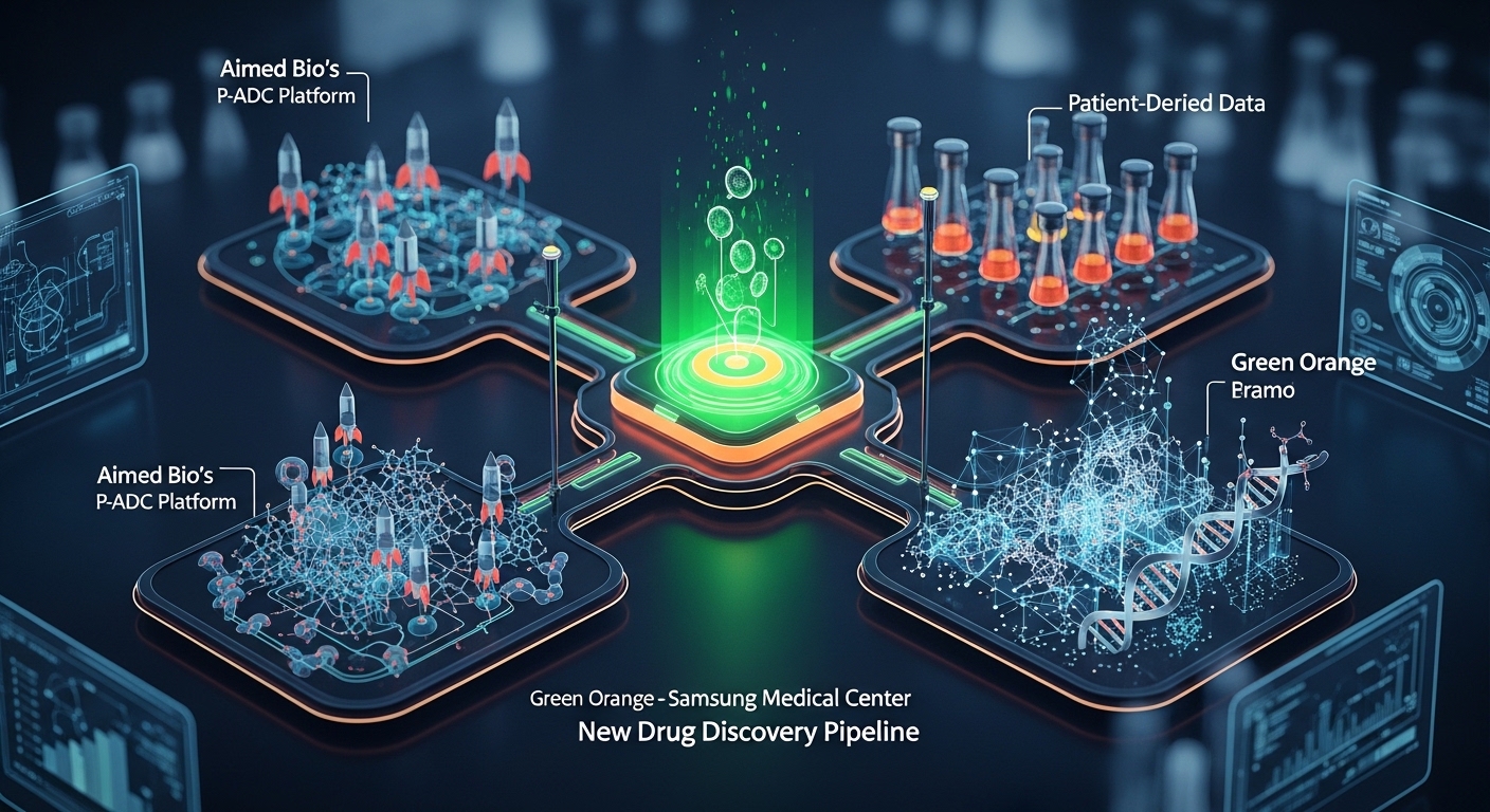 에임드바이오 P-ADC 플랫폼 환자유래 데이터 삼성서울병원 신약 발굴 파이프라인 그린오렌지