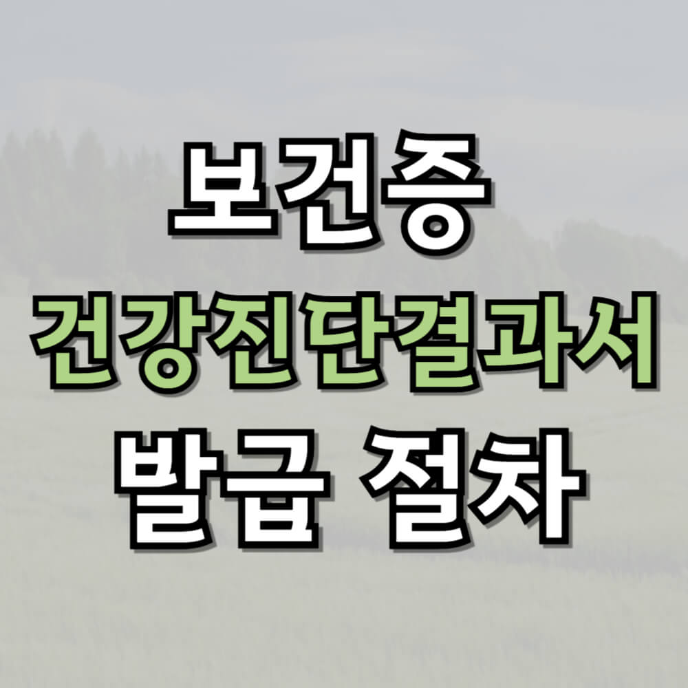보건증 발급 절차
