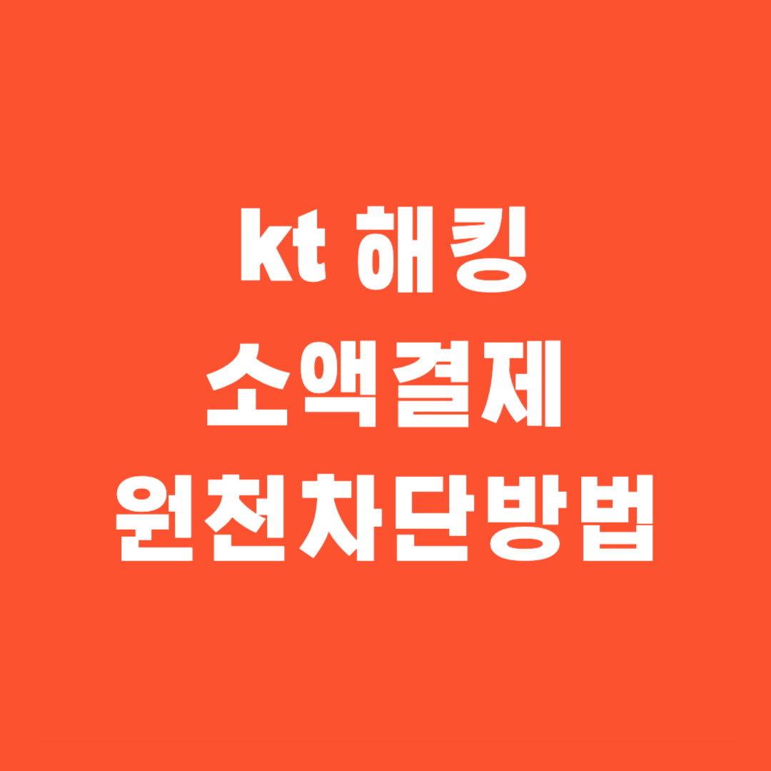 kt 소액결제 원천차단방법 해킹 예방