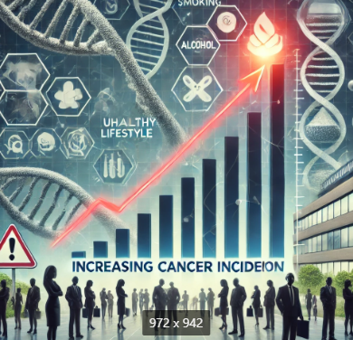 암 발병 증가와 관련된 이미지