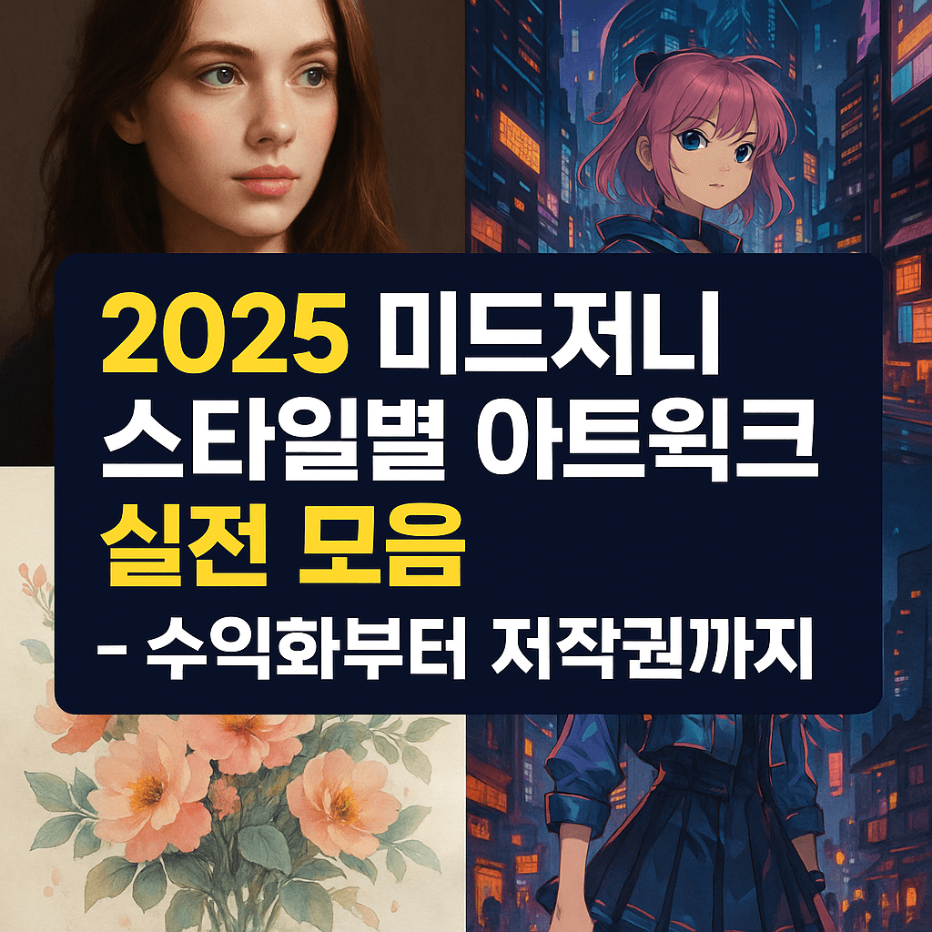 2025 미드저니 스타일별 아트워크 실전 모음 &ndash; 수익화부터 저작권까지 완벽 가이드