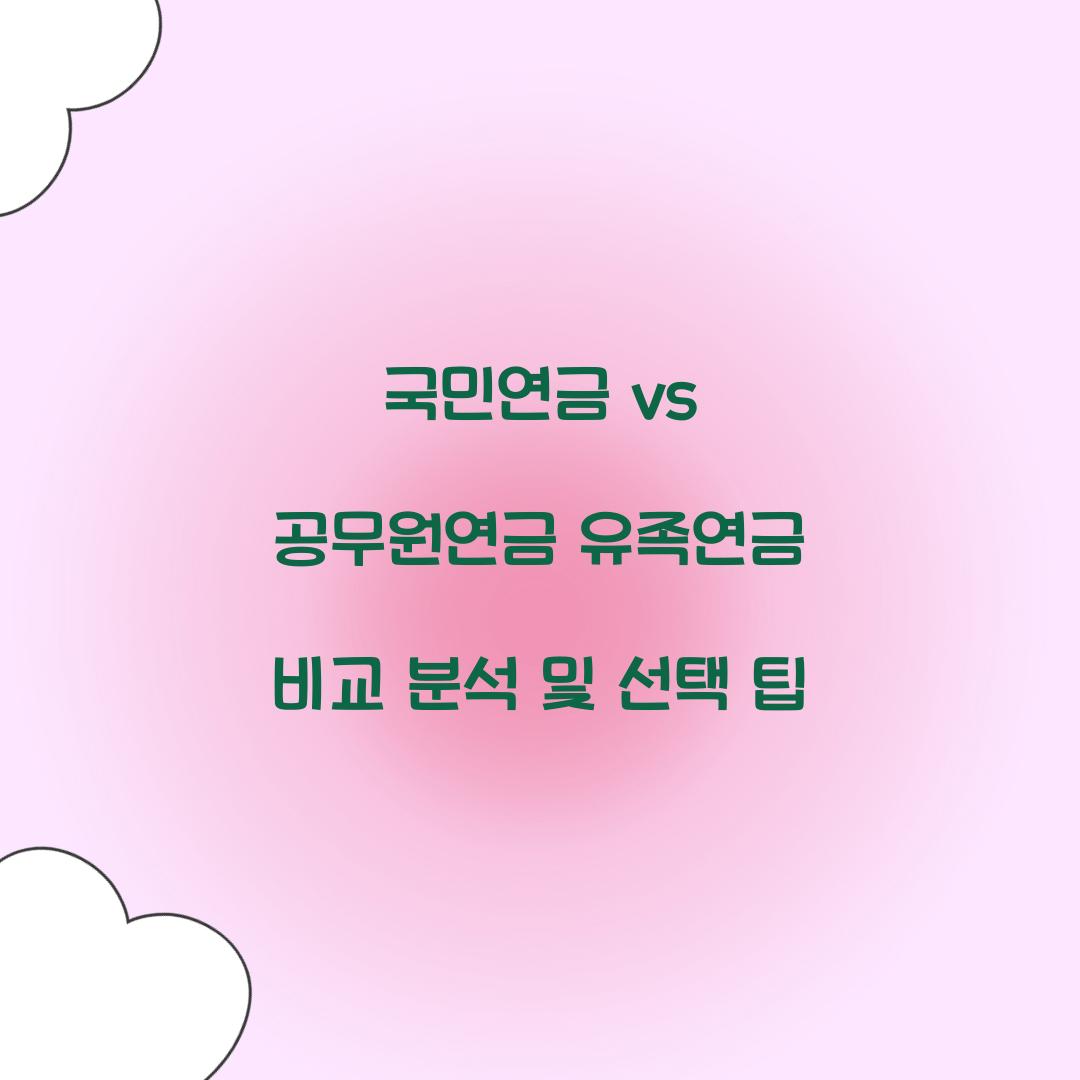 국민연금 vs 공무원연금 유족연금 비교 분석