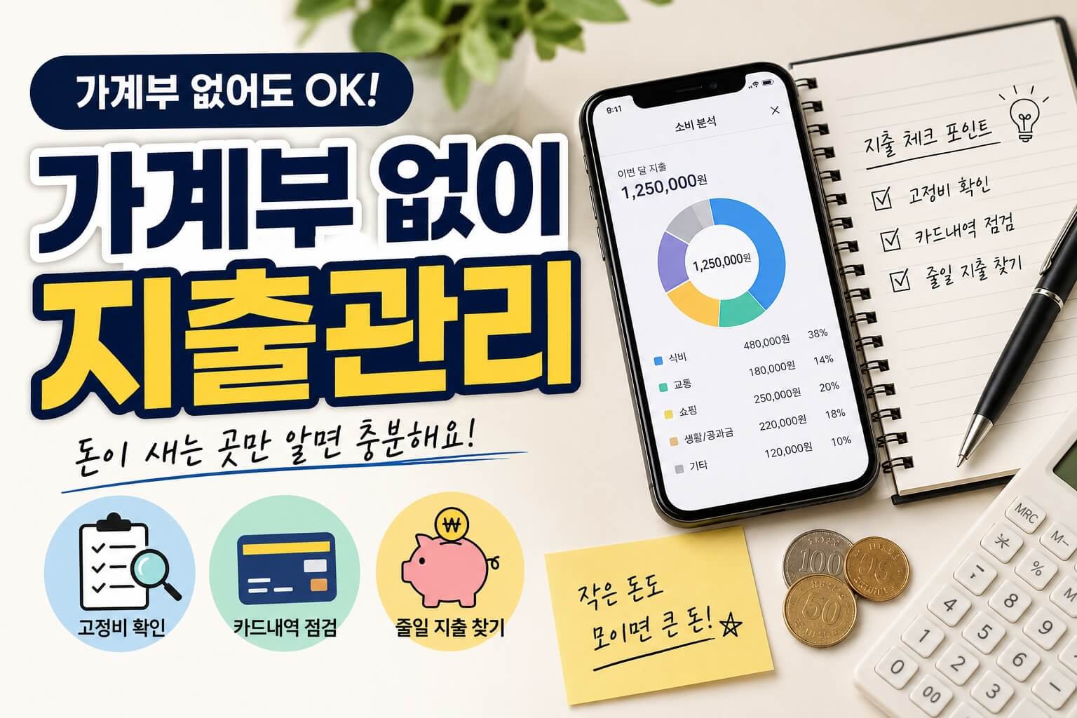 가계부 없이 지출관리 설명 이미지