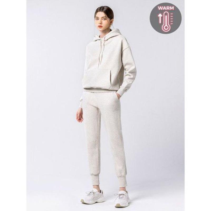 하프클럽/아키클래식 데일리 트레이닝 아이콘로고 후드 + 조거팬츠 기모 세트 / 오트밀