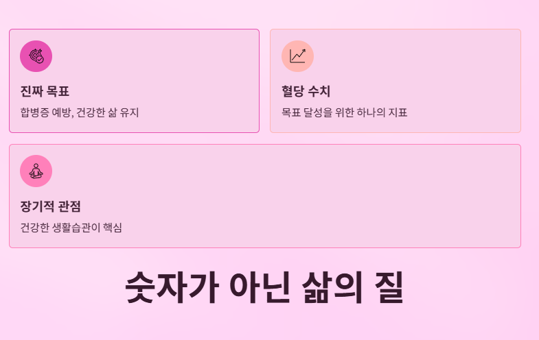 합병증 예방이 진짜 목표입니다