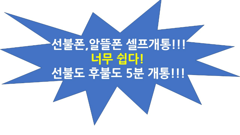 선불폰알뜰폰-셀프개통