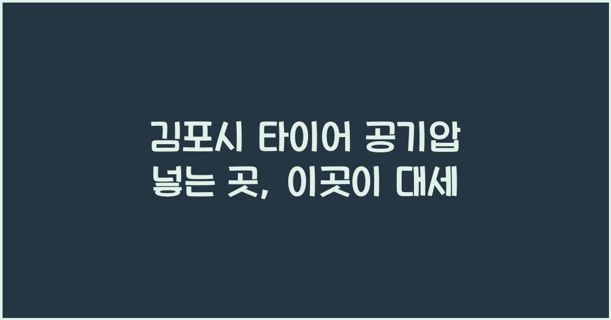 김포시 타이어 공기압 넣는 곳