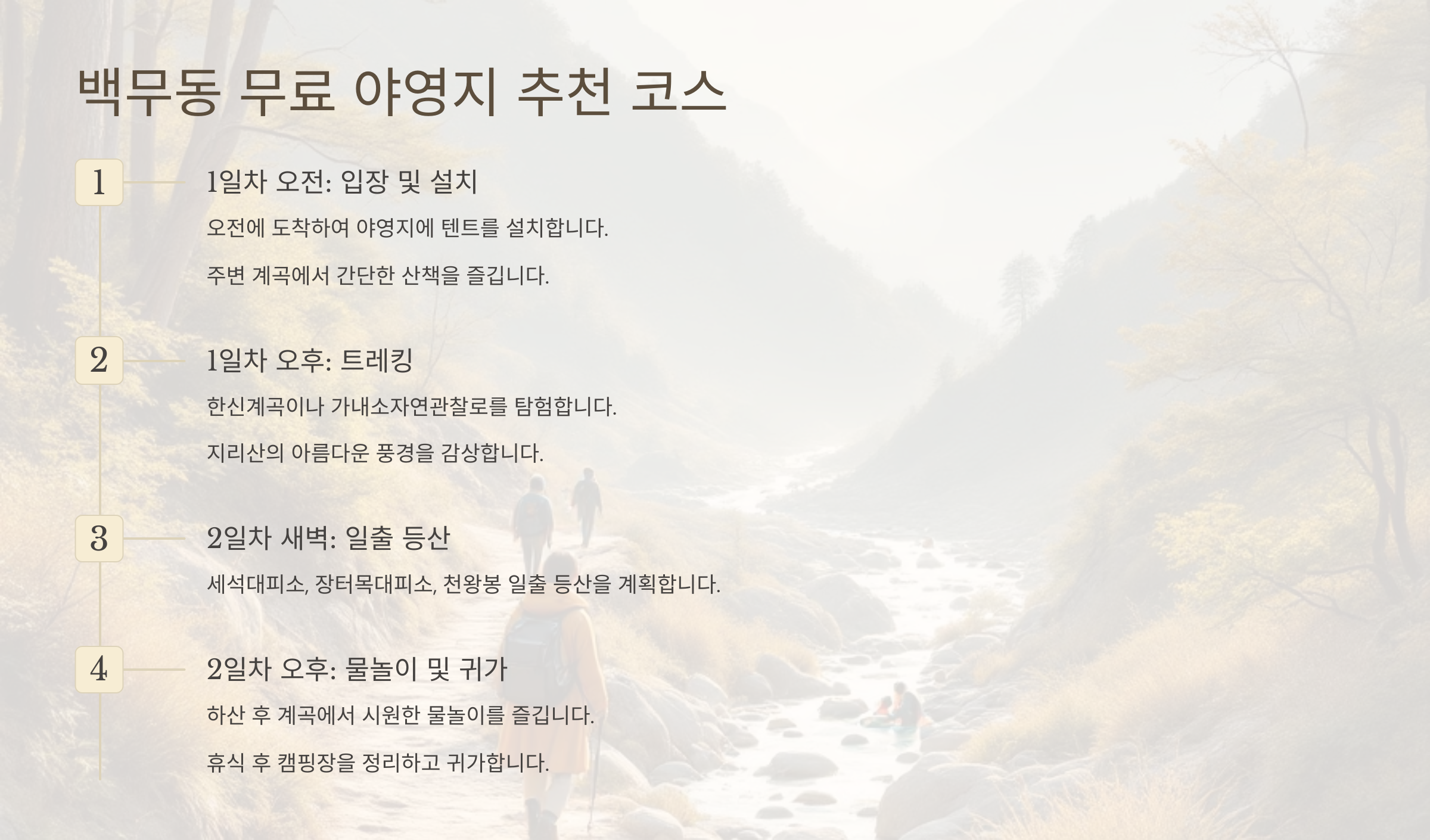 백무동 무료 아영지 추천 코스