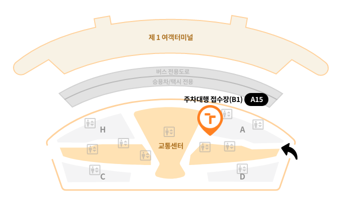 인천국제공항 제1여객터미널 층별안내, 식당위치,주차대행
