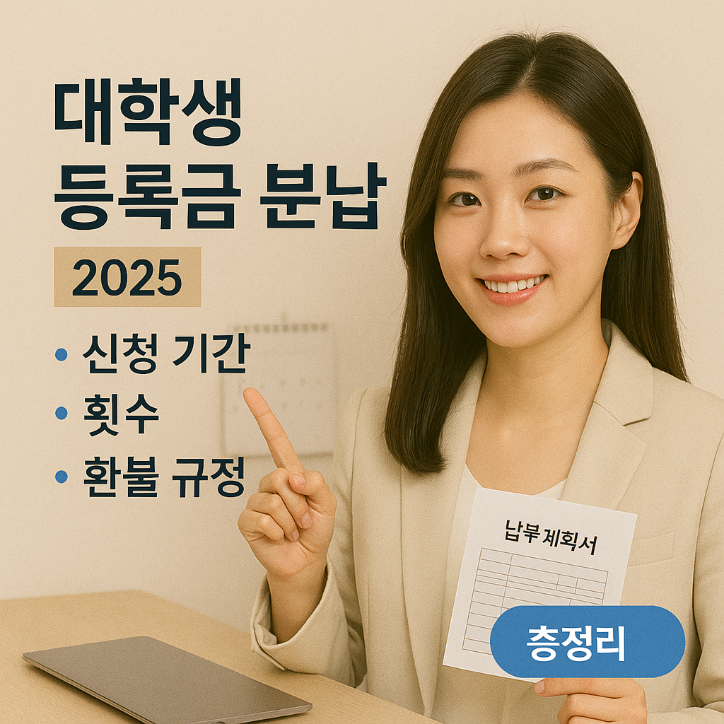 대학생 등록금 분납 ｜ 2025 신청 기간&middot;횟수&middot;환불 규정 총정리