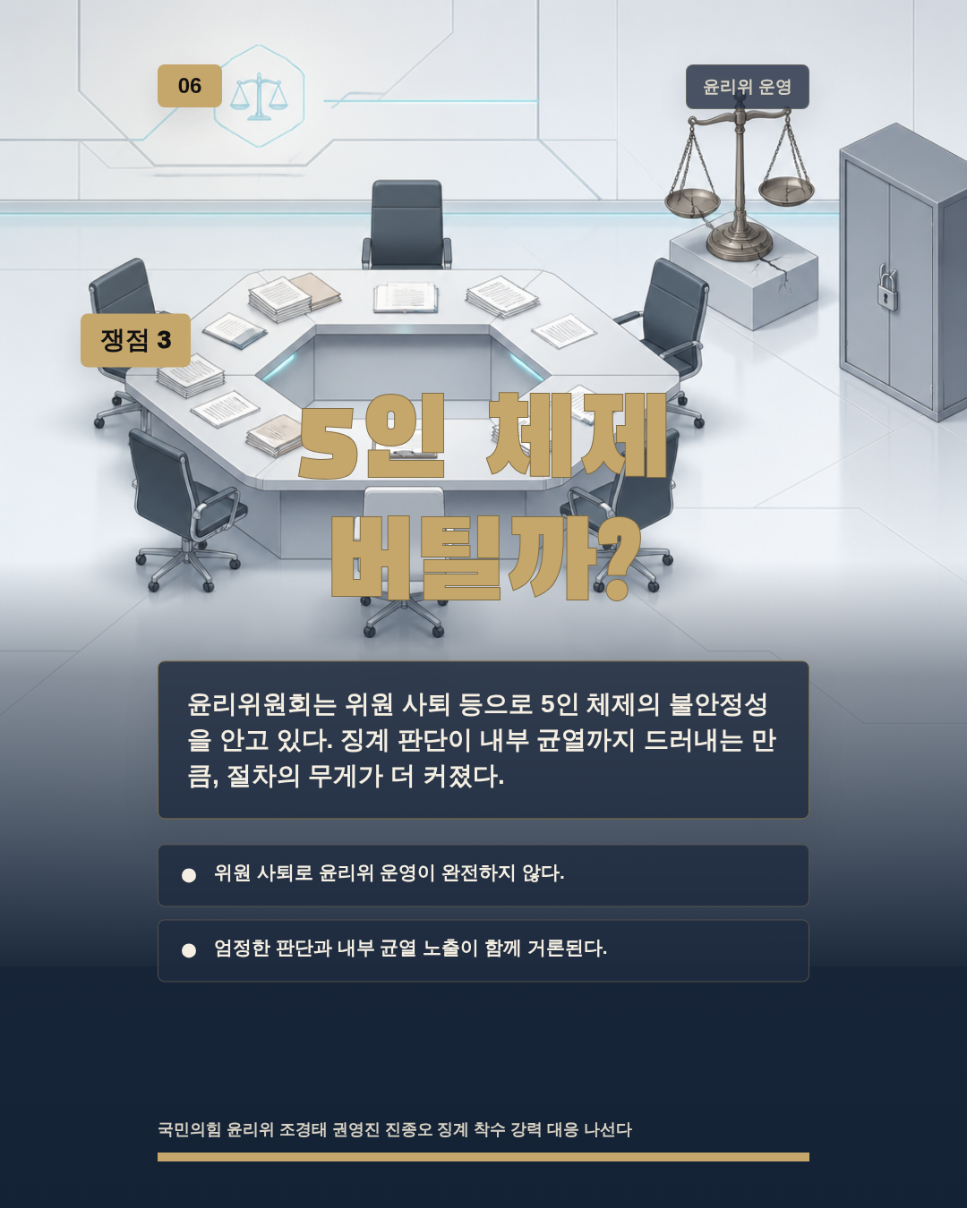 5인 체제 버틸까?