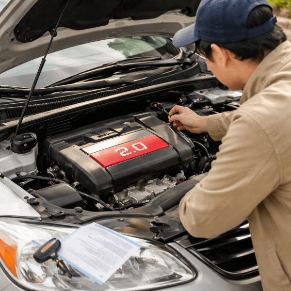 배기량 확인하는 차량 엔진 점검