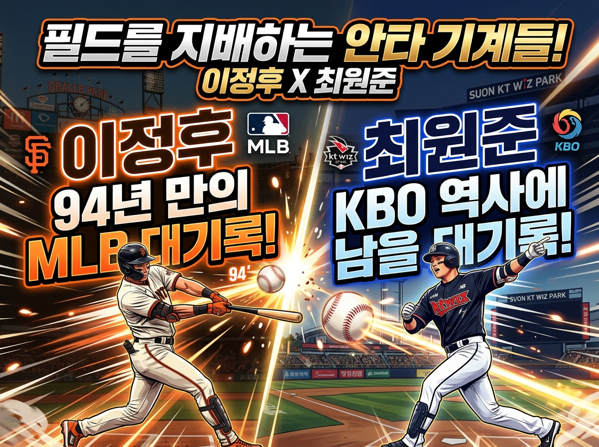 메이저리그 샌프란시스코 자이언츠 이정후 선수의 7경기 19안타 빌 테리 이후 94년 만의 대기록 및 KBO 최원준 선수의 월간 45안타 세이버메트릭스 비교 분석 비평 칼럼