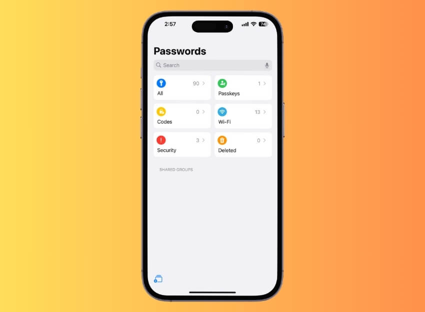 안드로이드 패스워드 관리 메뉴