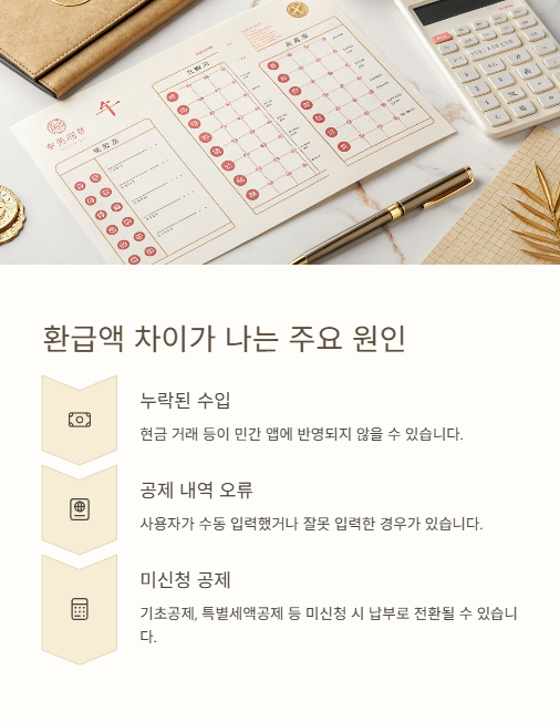 환급액 차이가 나는 주요 원인