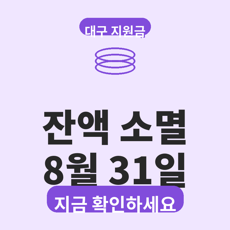 2026 대구 고유가 피해지원금 잔액 소멸 안내 남은 금액 이렇게 확인하세요 썸네일