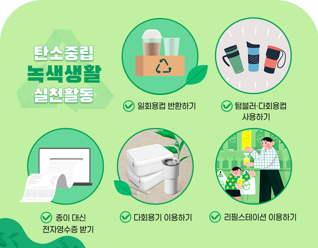 #탄소중립녹색생활 #탄소중립실천 #일회용컵 #텀블러 #전자영수증 #다회용기 #리필스테이션