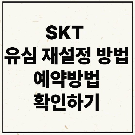 SKT 유심 재설정 방법 및 예약으로 간편하게 유심 교체와 동일한 효과를!