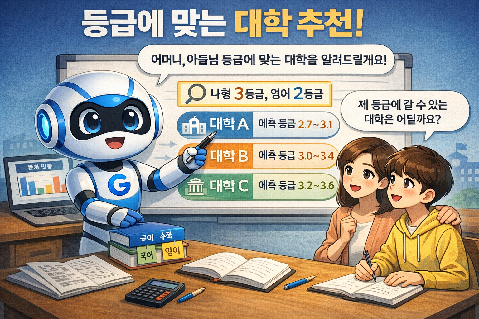 제미나이에게 입시 컨설팅 받는 이미지