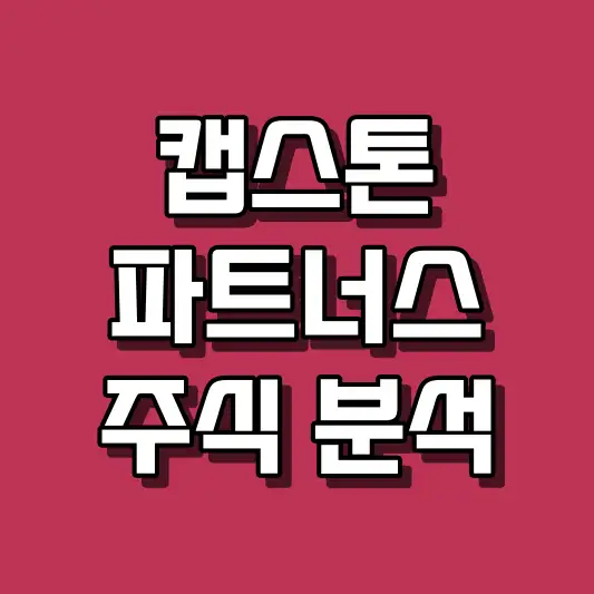 캡스톤파트너스 주식 분석