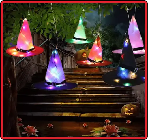 할로윈-캠핑용품-고깔-모자-LED-등