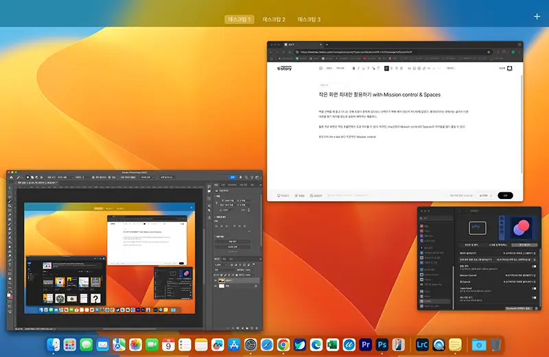 macOS에서 작업공간을 효율적으로 사용할 수 있게 해주는 mission control