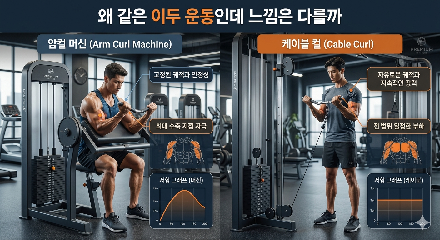 왜 같은 이두 운동인데 느낌은 다를까