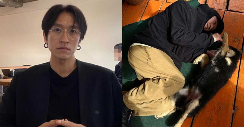 코요태 빽가와 강아지 사진