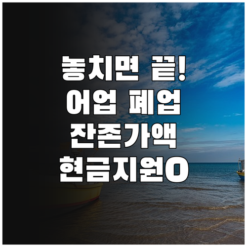 2025년 연근해 어업 감축 폐업지원..