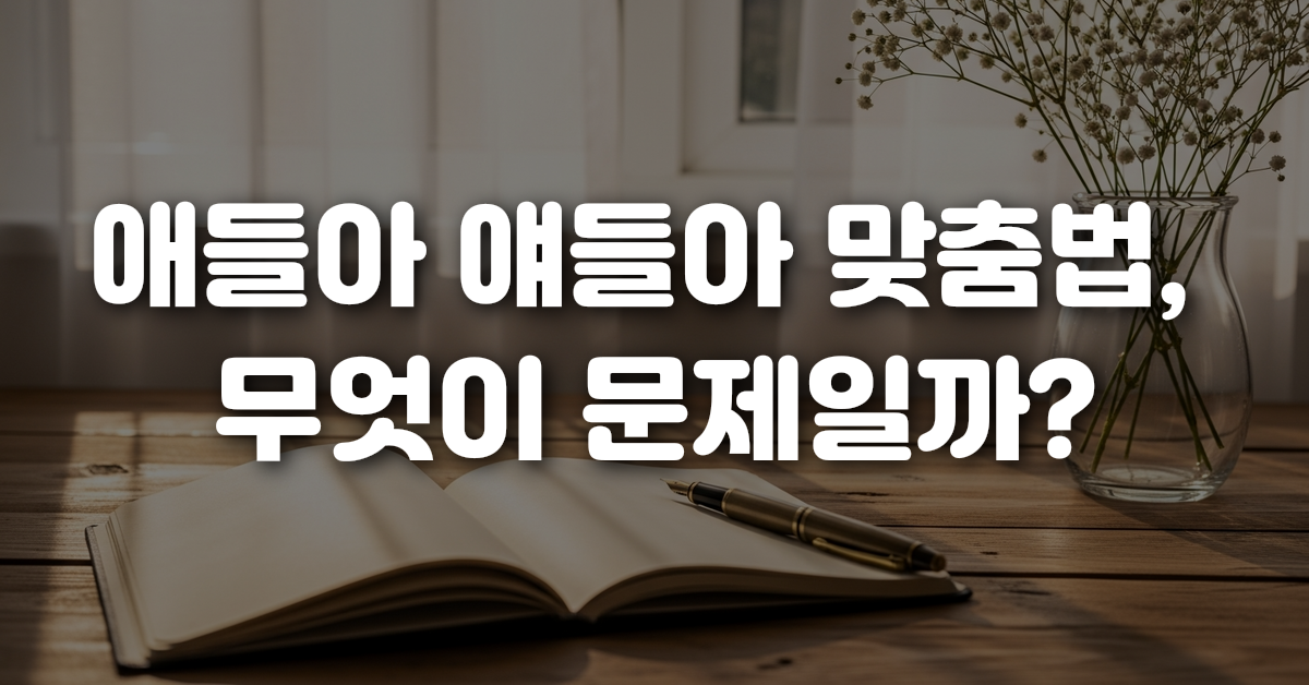 01-애들아_얘들아_맞춤법_무엇이_문제일까