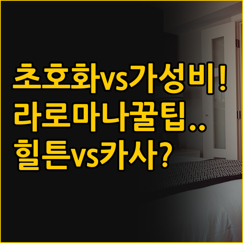 초호화 리조트 vs 가성비 호텔 라 ..