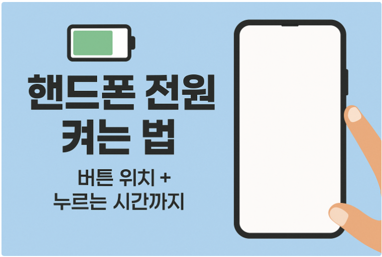 핸드폰 전원 켜는 법, 버튼 위치와 누르는 시간