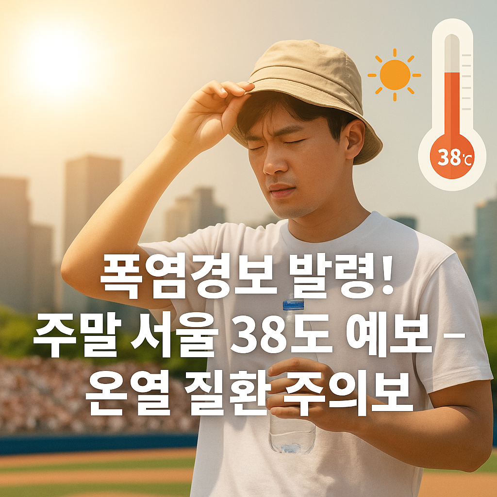 폭염경보 발령! 주말 서울 38도 예보 – 온열 질환 주의보