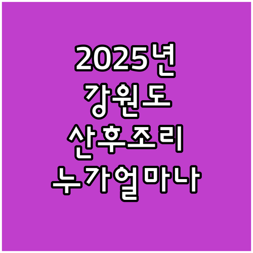 2025년 강원특별자치도 산모·신생아..