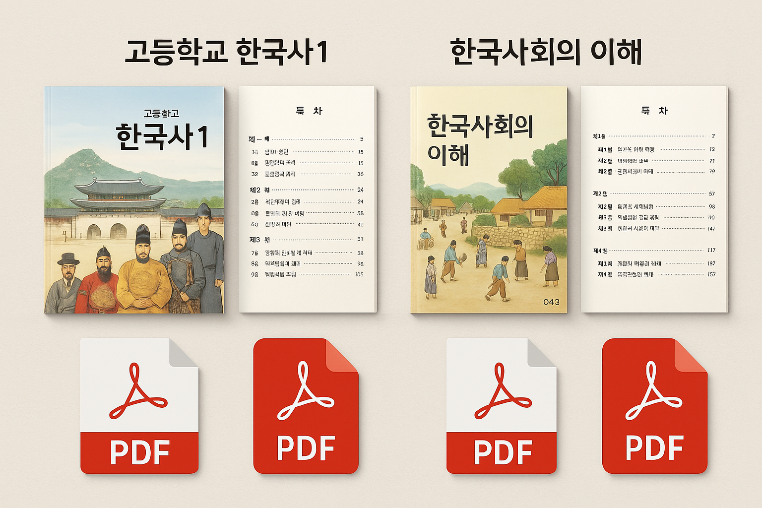 고등학교 한국사1과 한국사회의 이해 차이점은? 교과서·목차·PDF까지 정리
