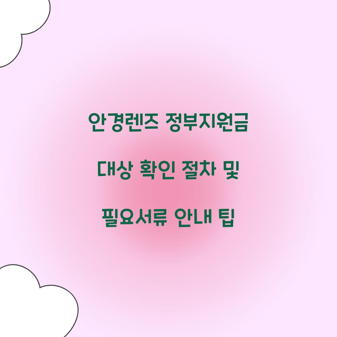 안경렌즈 정부지원금