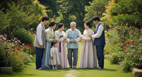 보호자가 짐을 챙기고 인사하는 모습