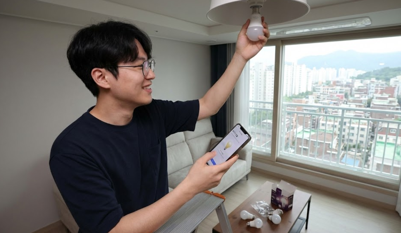 스마트전구 셀프설치 사진