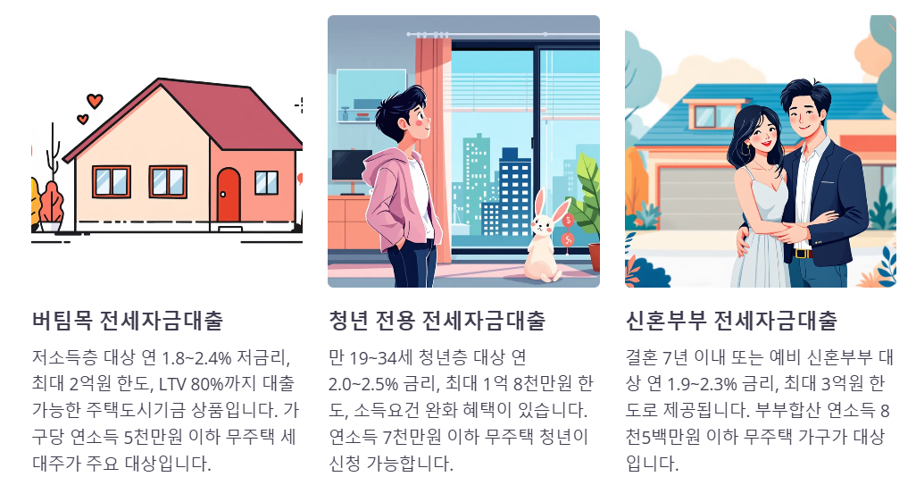 전세자금 대출 종류
