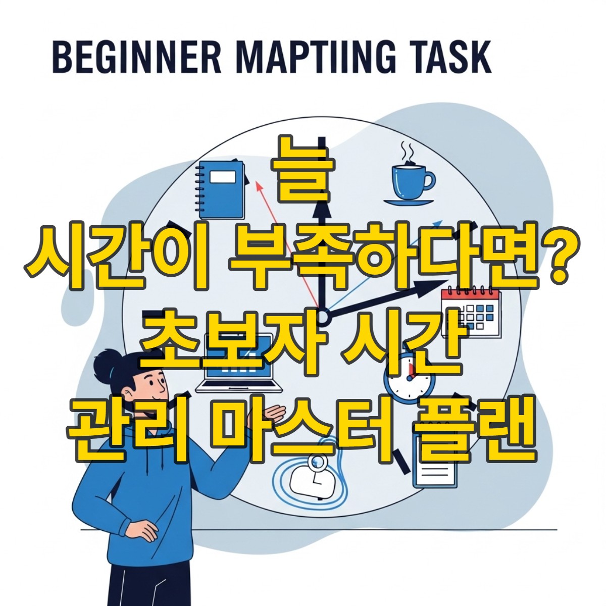 초보자를 위한 효율적인 시간 관리 방법을 익혀 생산성을 높이는 사람의 모습.