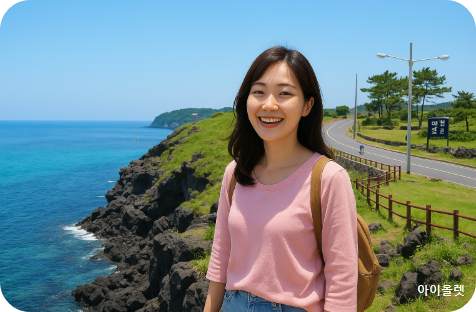 제주도 애월 여행하는 모습 AI로 재현