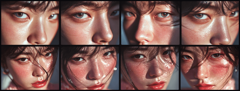 클로즈업 실사 초상화 예시_젊은 한국 여성_Midjourney