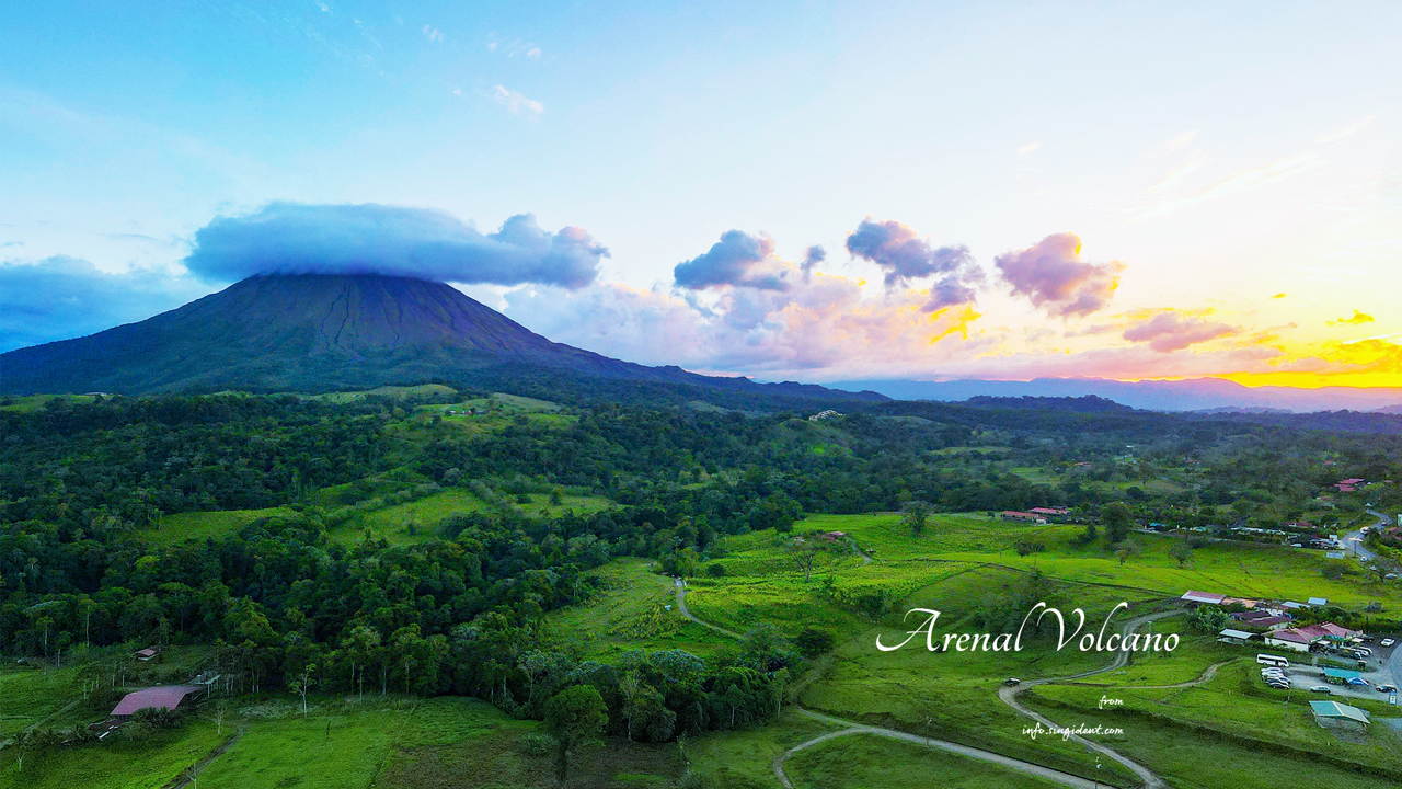 03 아레날화산과 노을 C - Arenal Volcano 코스타리카배경화면