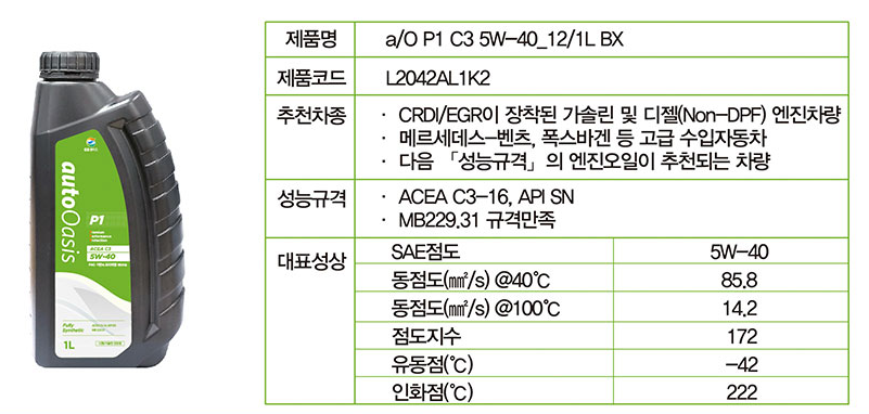 오토오아시스 엔진오일3
