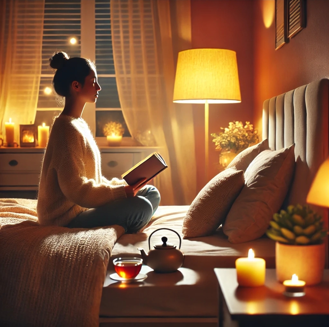 편안한 분위기와 따뜻한 조명을 담아 수면 전의 평온함