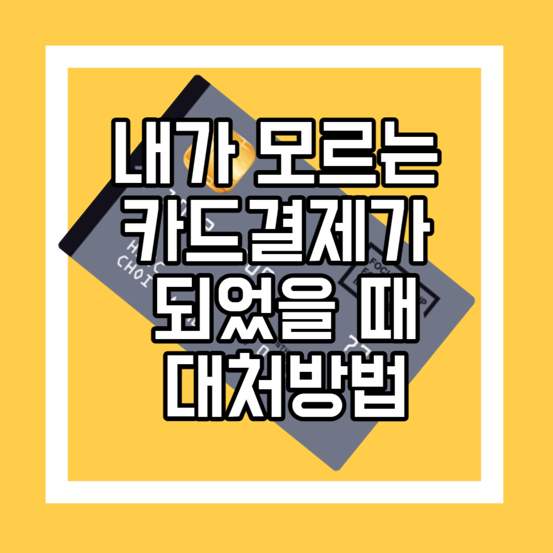 모르는 곳에서 카드결제 시 대처방법