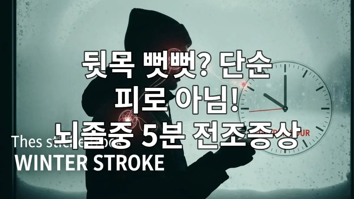 찬 겨울 창가에 선 사람 실루엣과 시계가 어우러진, 뇌졸중의 긴급성을 나타내는 이미지