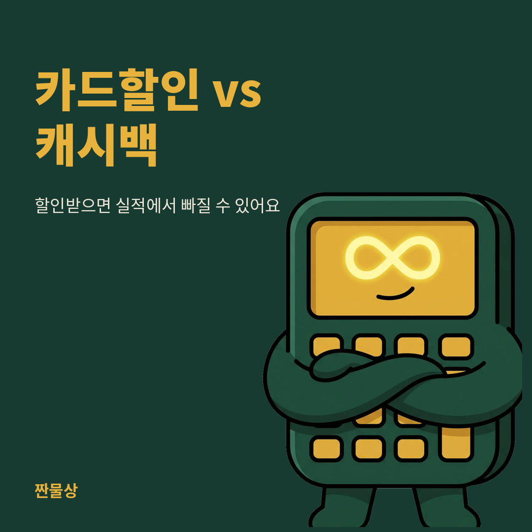 카드할인 캐시백 전월실적 비교